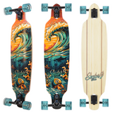 Flipside Fractal Longboard Complete - Blue & Gold Boardshop