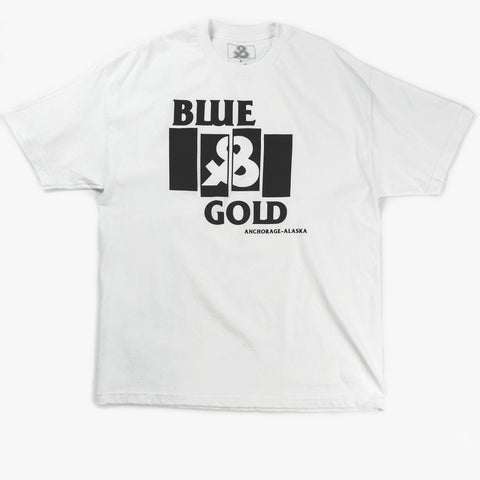 Black Flag Tee - Blue & Gold Boardshop