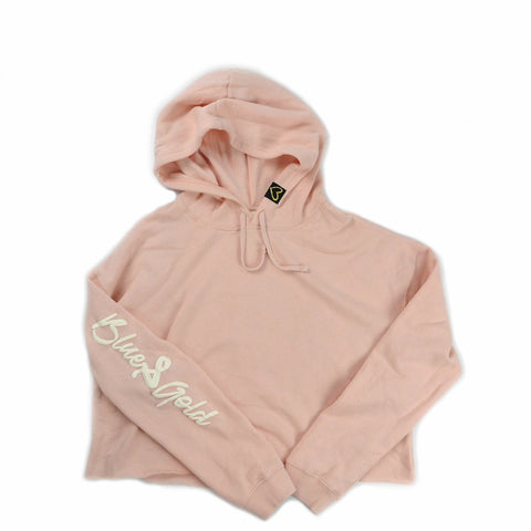Love Note Crop Hoodie - Blue & Gold Boardshop