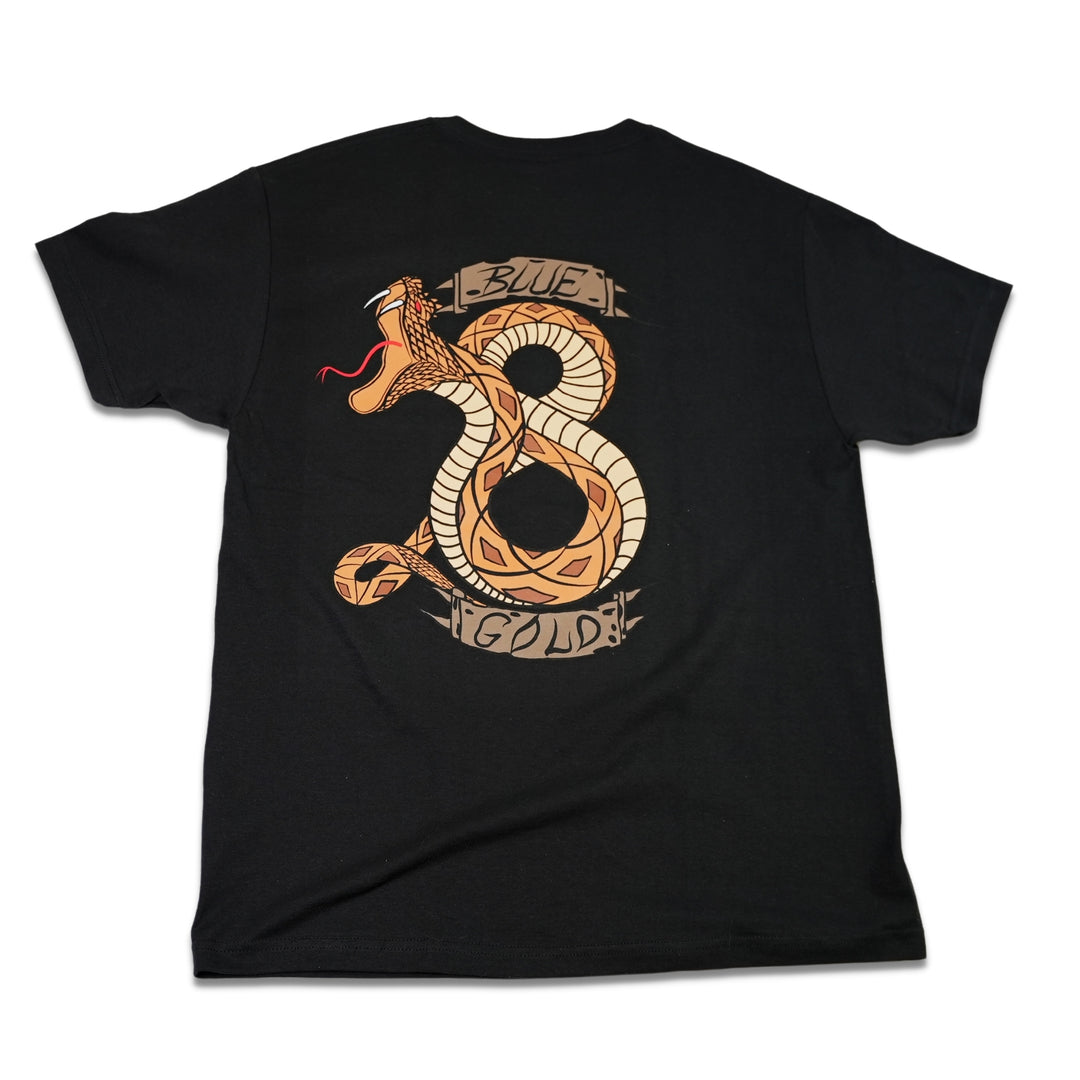 Snake-TShirt-brown-blueandgold