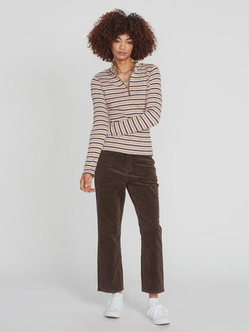 Stone Checked Long Sleeve Top