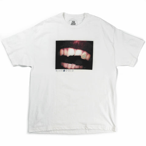 Teeth Tee - Blue & Gold Boardshop