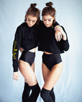 Love Note Crop Hoodie - Blue & Gold Boardshop