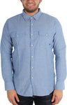 Wayne L/S Woven - Blue & Gold Boardshop