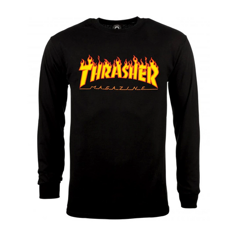 Flame L/S T-Shirts - Blue & Gold Boardshop